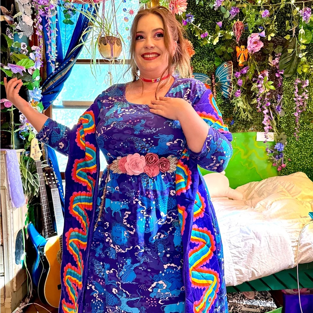 Blue Zodiac Dress by Jordan Piantedosi